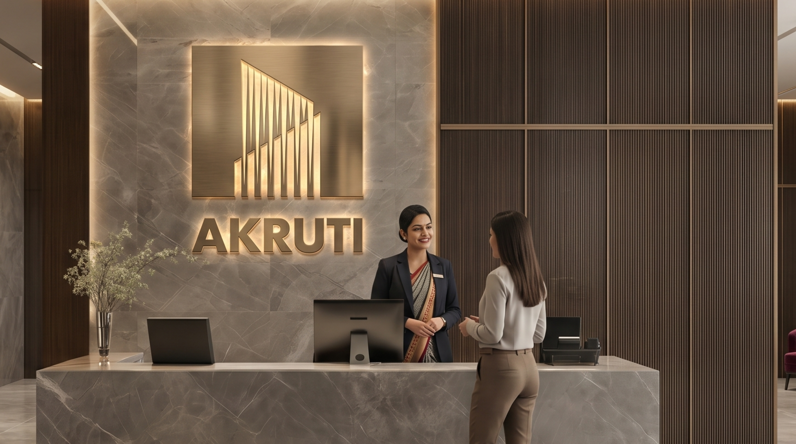 Akruti Skyrise entrance lobby