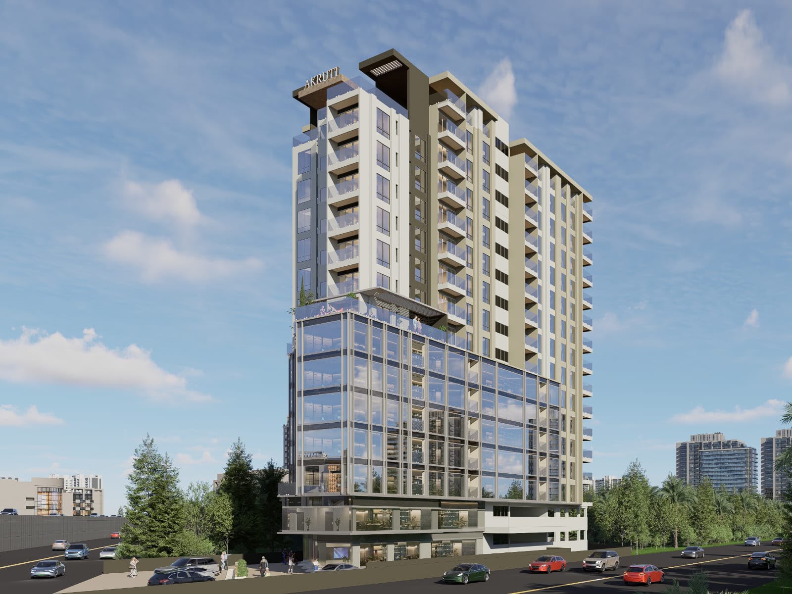 Akruti Skyrise building architecture 1